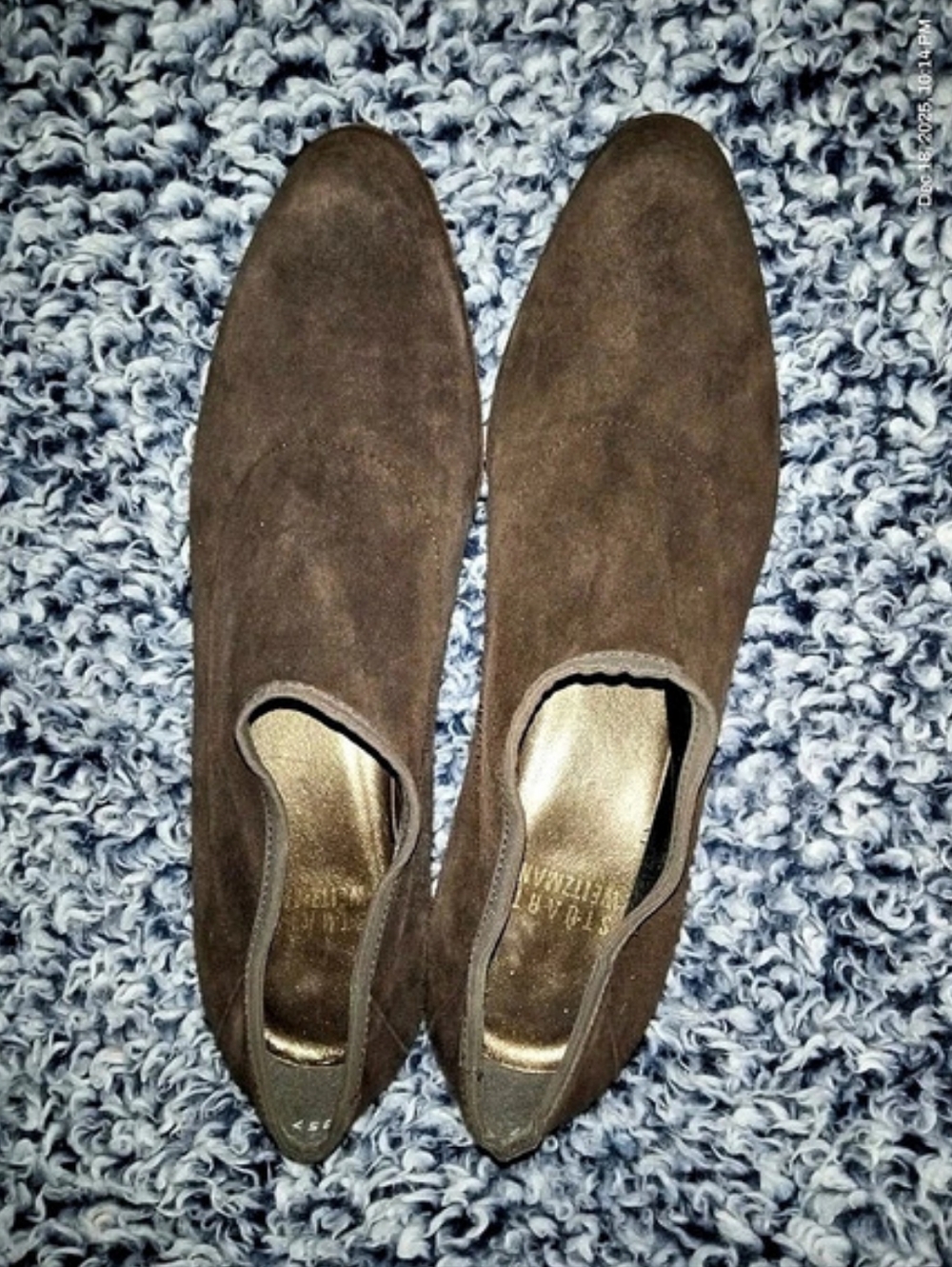 Brand New Stuart Weitzman Brown Suede-Style Mules US 5.5M